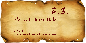 Pável Bereniké névjegykártya
